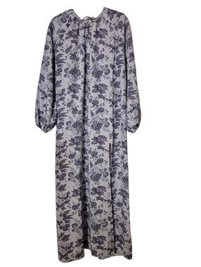 Hill House Womens Simone Dress Lilac Tonal Floral Purple Large Maxi Excellent!!